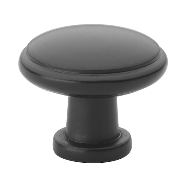 Gliderite Hardware 1-1/8 in. Matte Black Round Classic Cabinet Knob, 5PK 5096-MB-5 - main